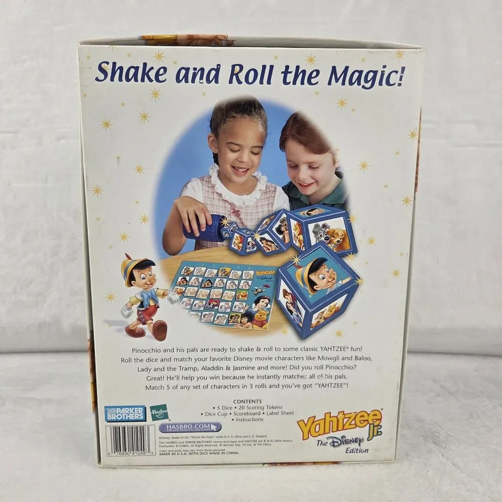 Vintage 2004 Yahtzee Jr Disney Edition Board Game Parker Brothers Complete‎